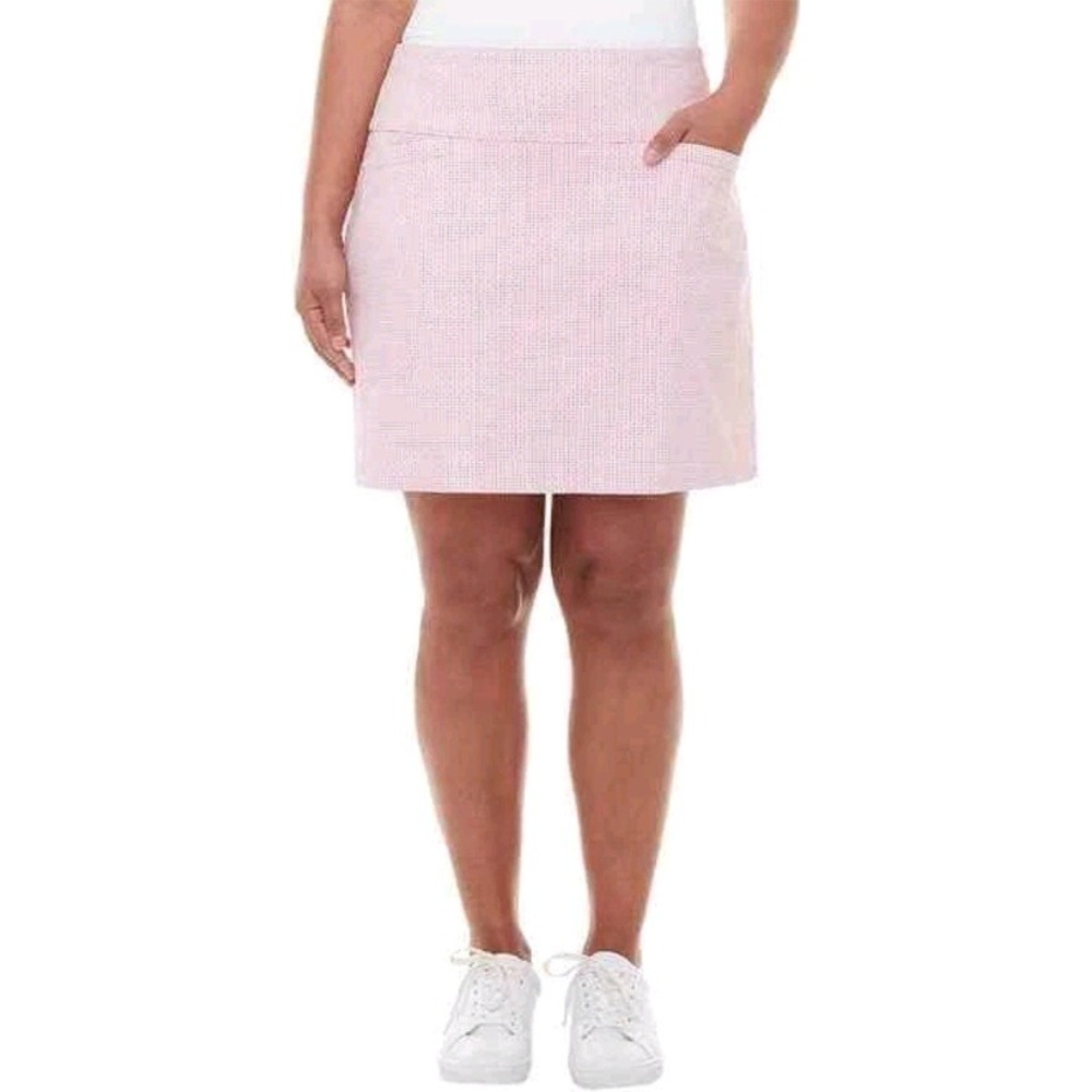 S.C. & Co. Women's XXL Pink White Geometric Print Stretch‎ Skirt Skort NWOT